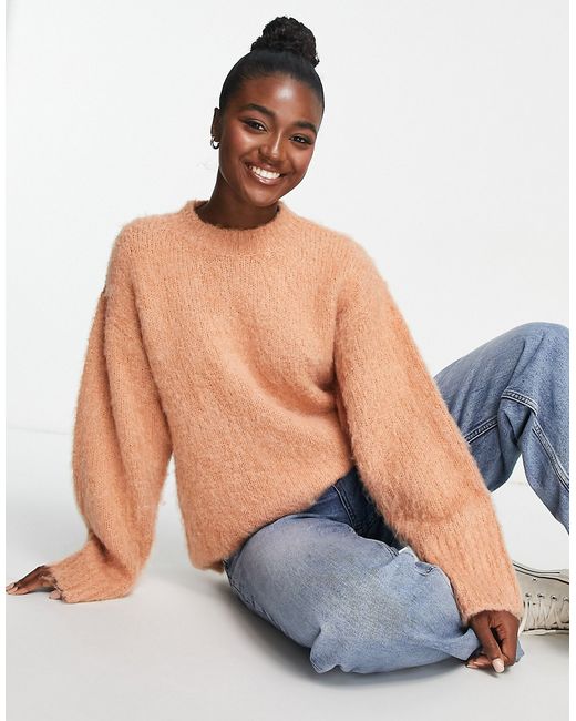 Asos Design oversized sweater in brushed yarn dusky