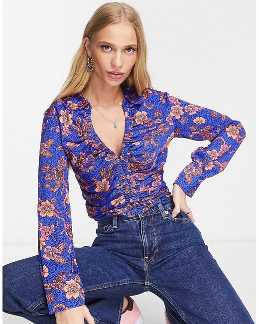 Free People I Got You printed ruched top in