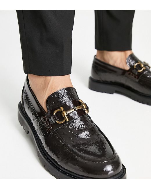 H By Hudson Exclusive Alevero loafers in ostrich embossed leather