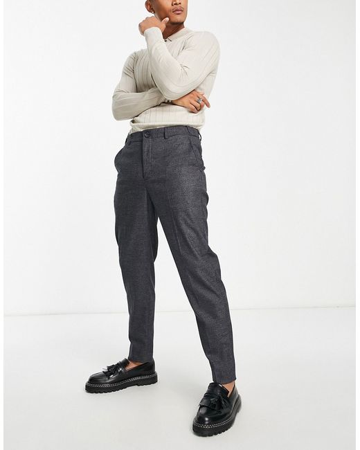 Selected Homme slim tapered fit smart pants in dark houndstooth