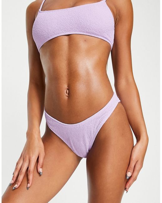 Public Desire scrunch high leg bikini bottom in lilac-