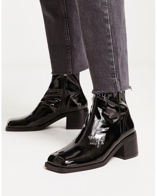 Schuh Blake heeled sock boots in patent