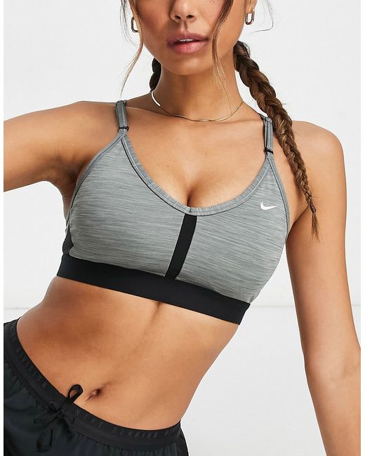 Nike Training Dri-FIT Indy v-neck light support padded sports bra in