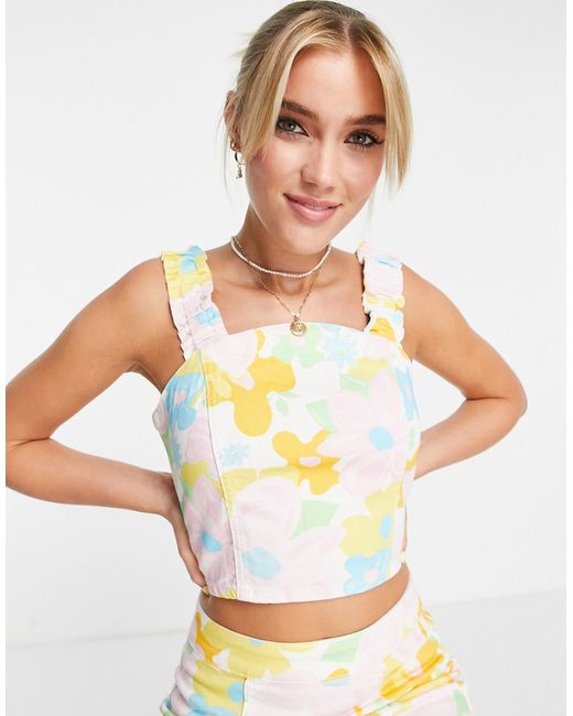 New Look crop top in floral print part of a set