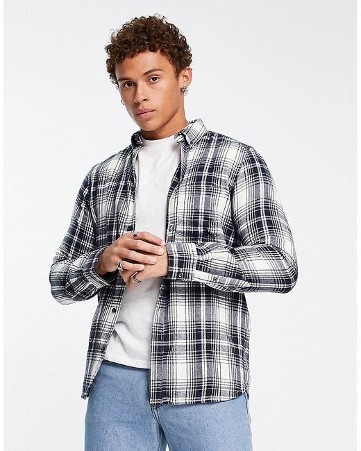 French Connection long sleeve check flannel shirt in and black