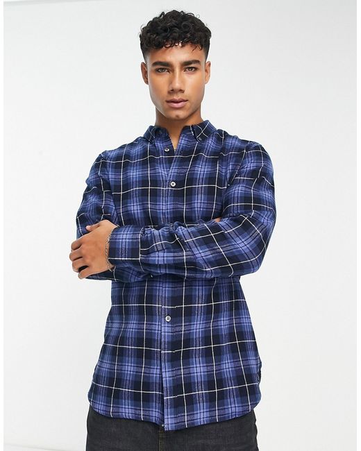 French Connection long sleeve multi plaid flannel shirt in