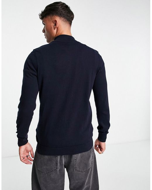 New Look slim fit zip funnel neck knit sweater in