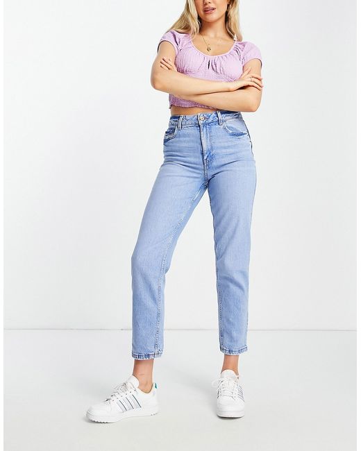 New Look waist enhance mom jeans in medium wash