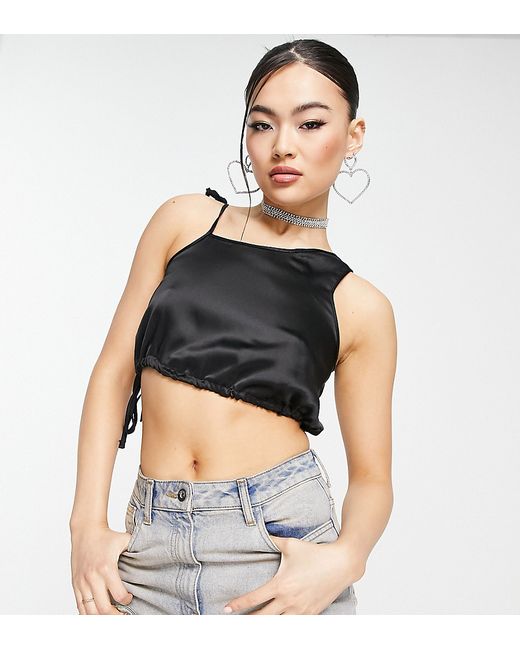AsYou ruched satin crop top in