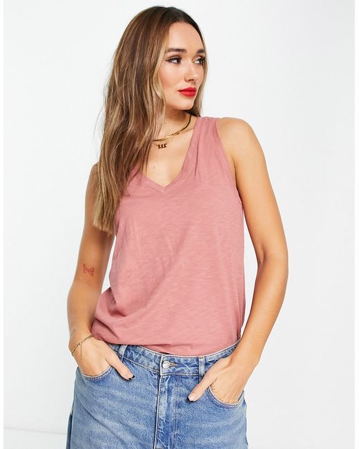 Madewell crew neck tank in dusty rose-