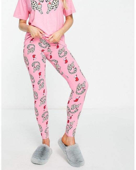 Monki Christmas cat pajama bottoms in part of a set