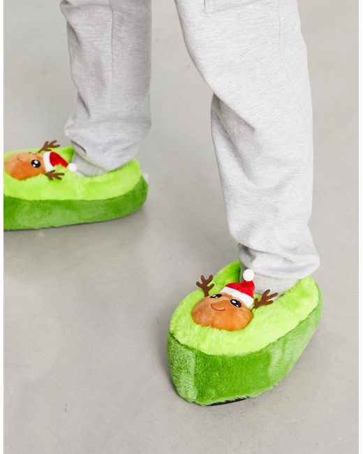 Loungeable avocado slippers in