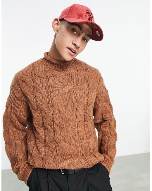 Asos Design cable knit sweater in