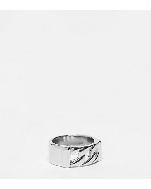 Lost Souls band ring with chain detail in sterling