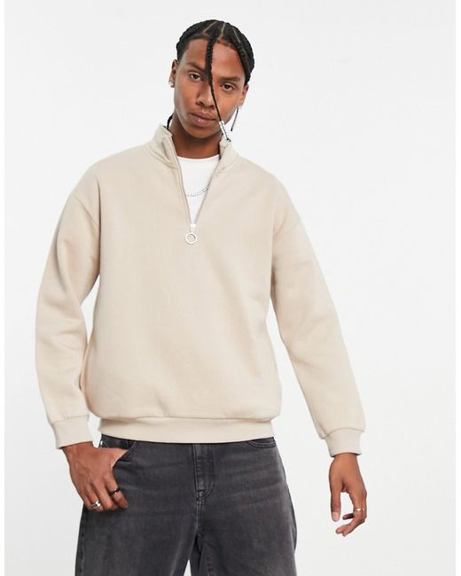 Bershka 1/4 zip sweatshirt in exclusive at