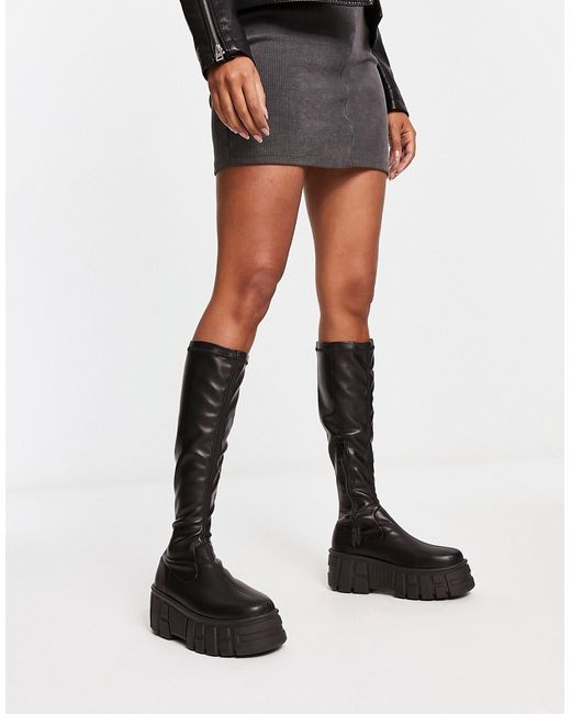 Asos Design Copenhagen chunky knee high sock boots in