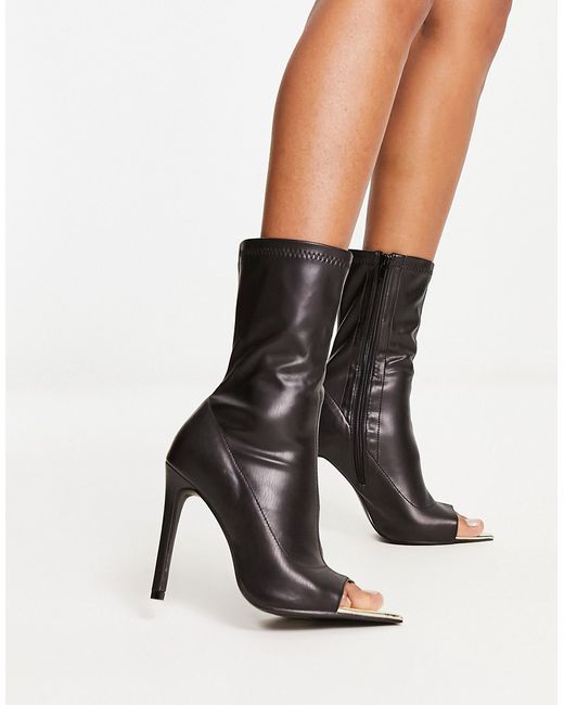 Public Desire metal toe heeled ankle boots in