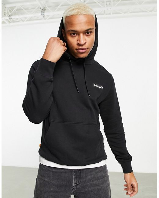 Timberland woven logo hoodie in