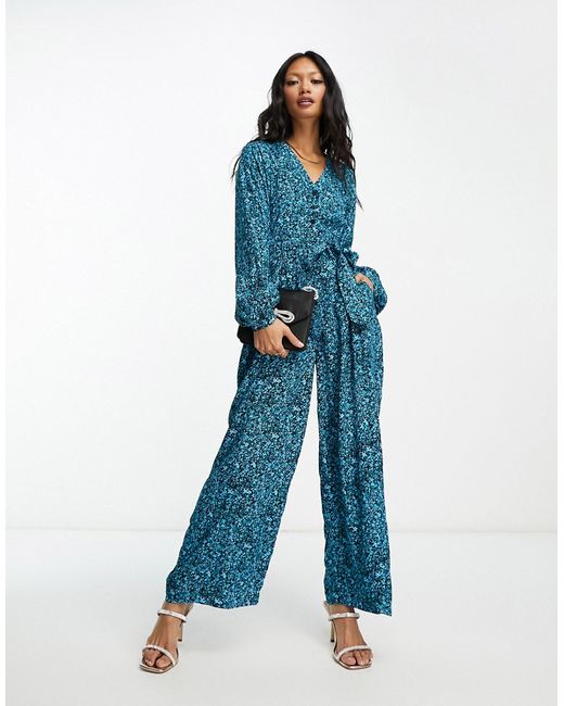 Whistles wide leg jumpsuit in ditsy floral