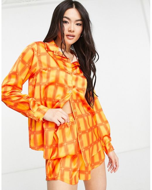 I Saw It First oversized marble shirt in geo print part of a set-