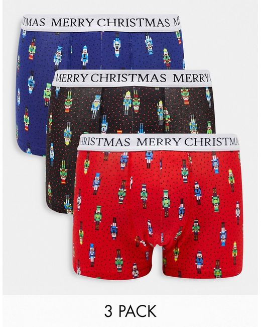 Brave Soul christmas nutcracker 3 pack trunks in and red