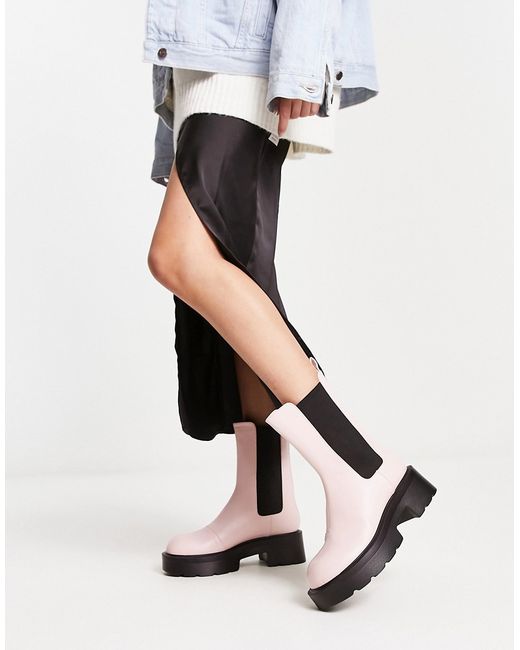 Raid Delphine chunky ankle boots in pale