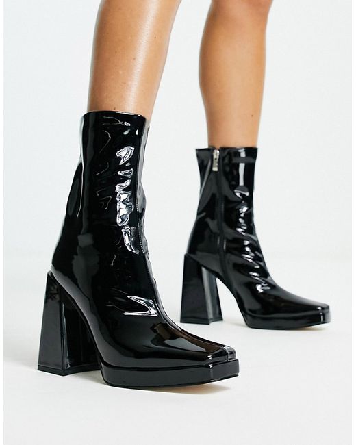 Raid Vista heeled sock boots in vinyl