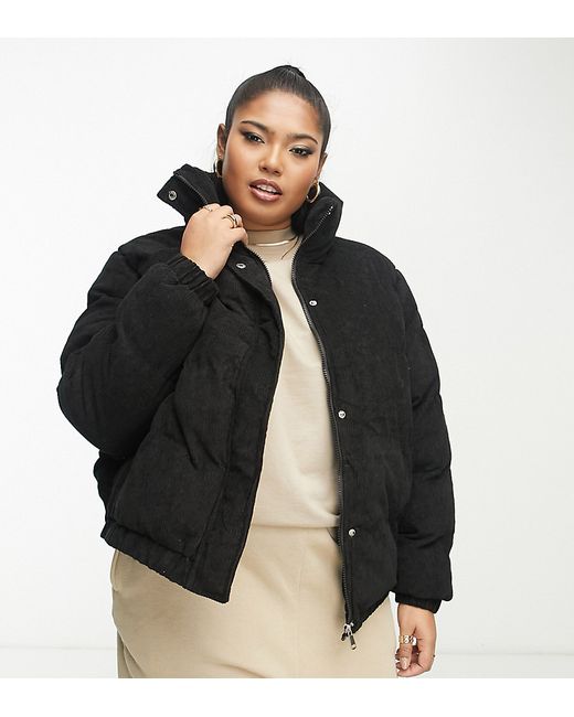 Brave Soul Plus slay cord puffer jacket in