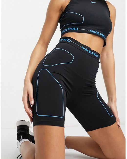 Nike Training Nike Pro Training Dri-FIT Combat Gear high-waisted booty shorts in and blue