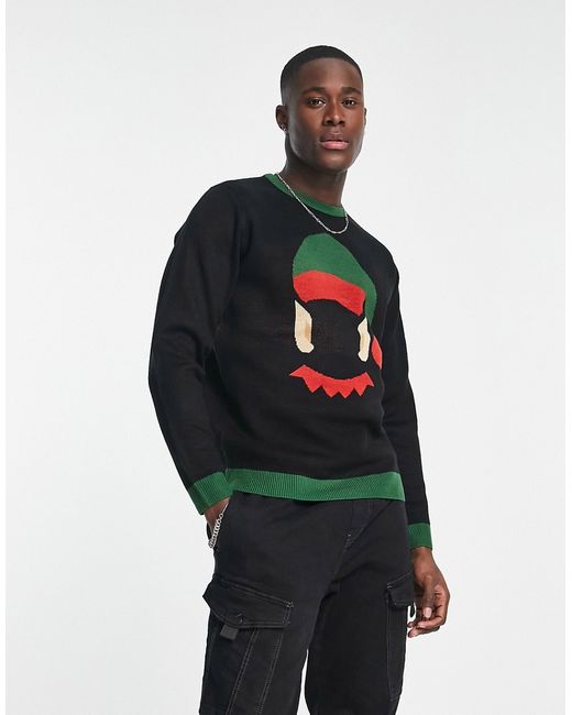 Only & Sons elf face Christmas sweater in