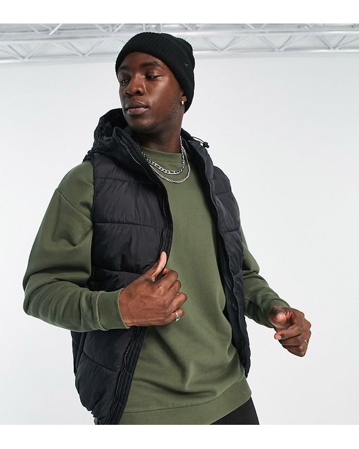 French Connection Tall puffer vest with hood in