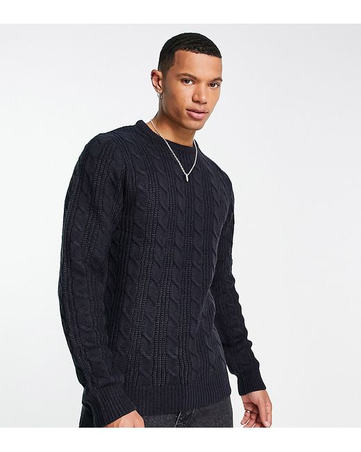 French Connection Tall wool mix cable crew neck sweater in