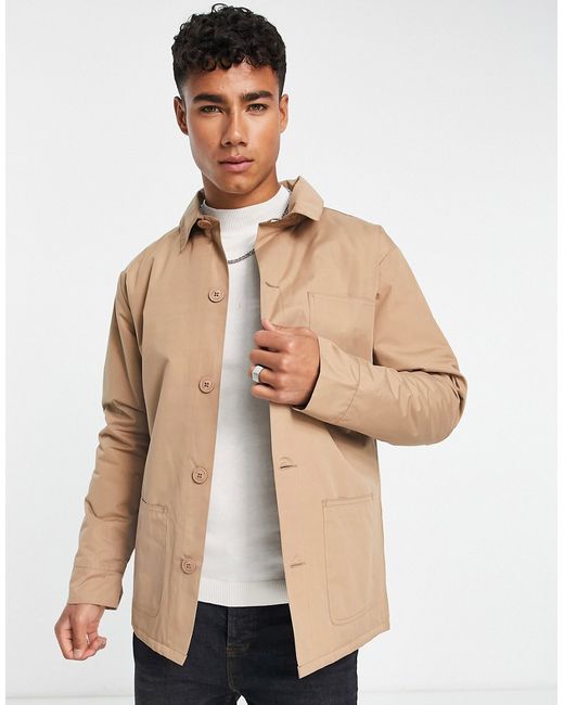 French Connection lined multi pocket funnel neck jacket in light