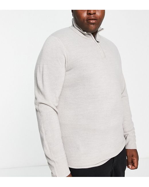 French Connection Plus soft touch half zip sweater in light