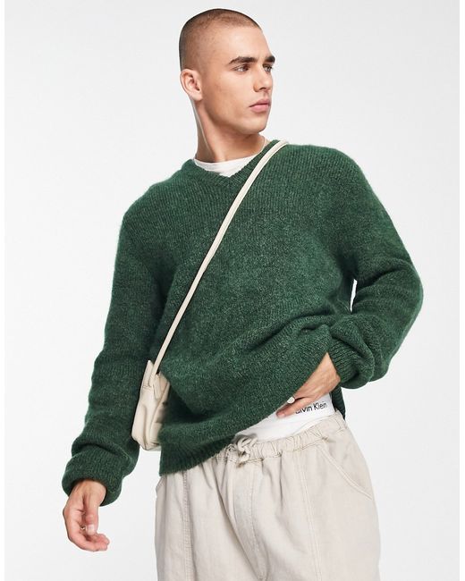 Asos Design relaxed V-neck knitted sweater in