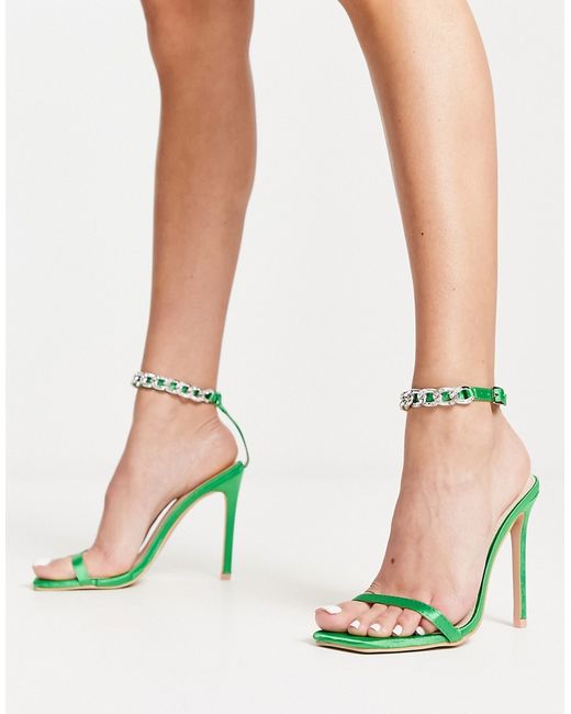 Raid Revvy heeled sandals with embellished ankle strap in