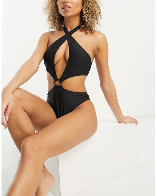 Candypants cut out cross over swimsuit in