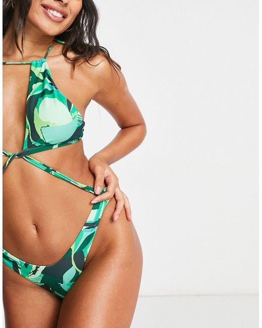 Candypants cutout swimsuit in abstract print