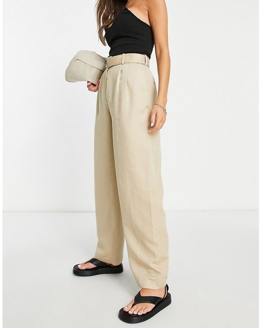 Other Stories tailored belted straight leg pants in