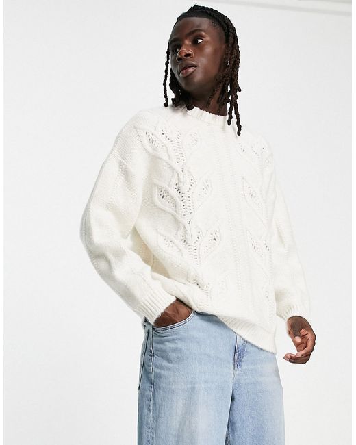 Asos Design oversized cable knit sweater in