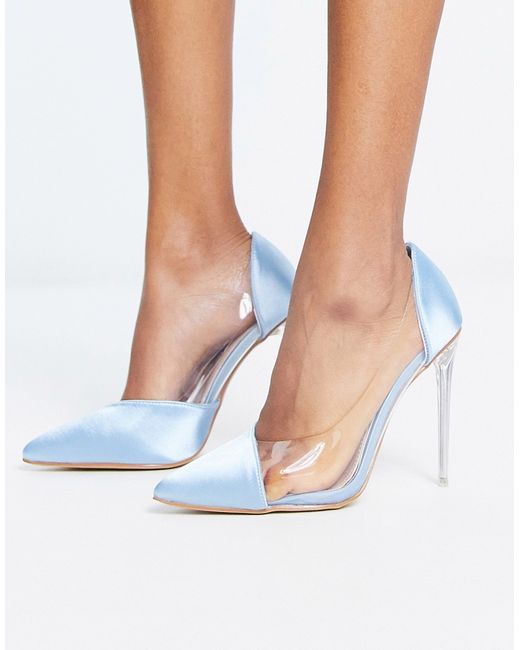 Be Mine Enora mix heeled shoes in pale satin