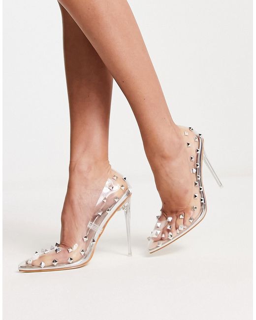 Be Mine Bridal Mayra stud detail heeled shoes in
