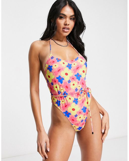 Candypants high leg swimsuit in floral