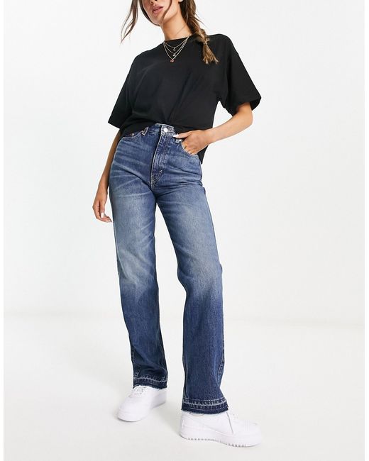 Weekday Rowe high waist straight leg jeans in vintage