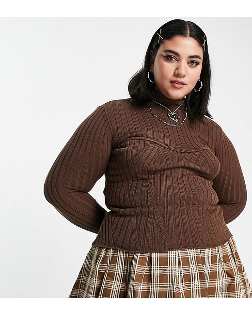 I Saw It First Curve I Saw It First Plus seam detail sweater in