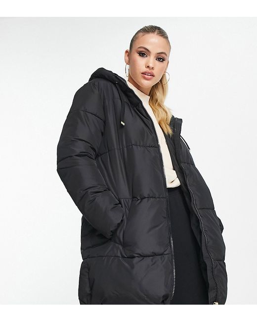 New Look Tall mid length hooded puffer coat in