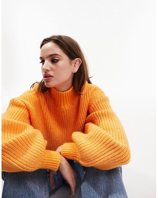 Asos Design chunky ribbed sweater with high neck in