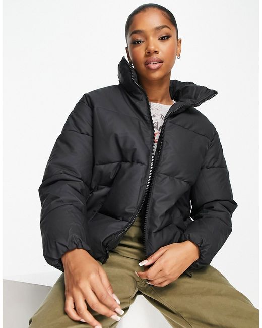 New Look boxy padded zip up coat in