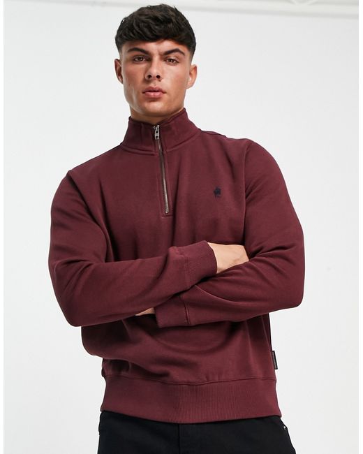 French Connection half zip sweatshirt in chateux-