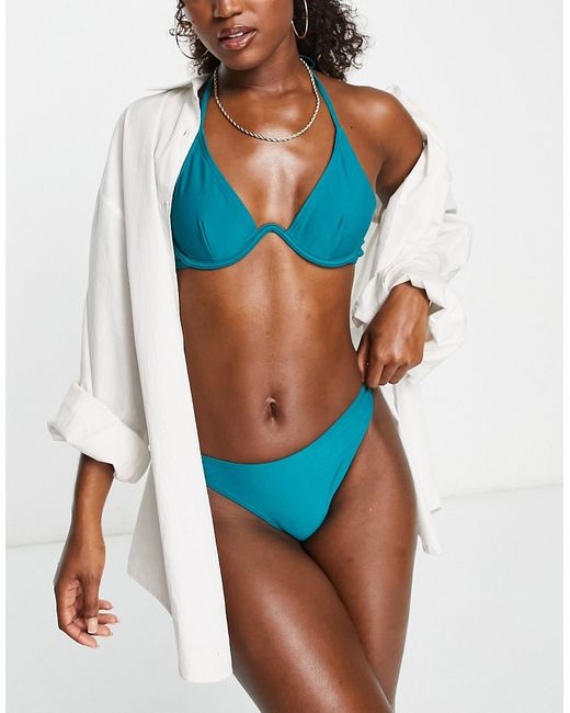 South Beach monowire bikini set in teal-